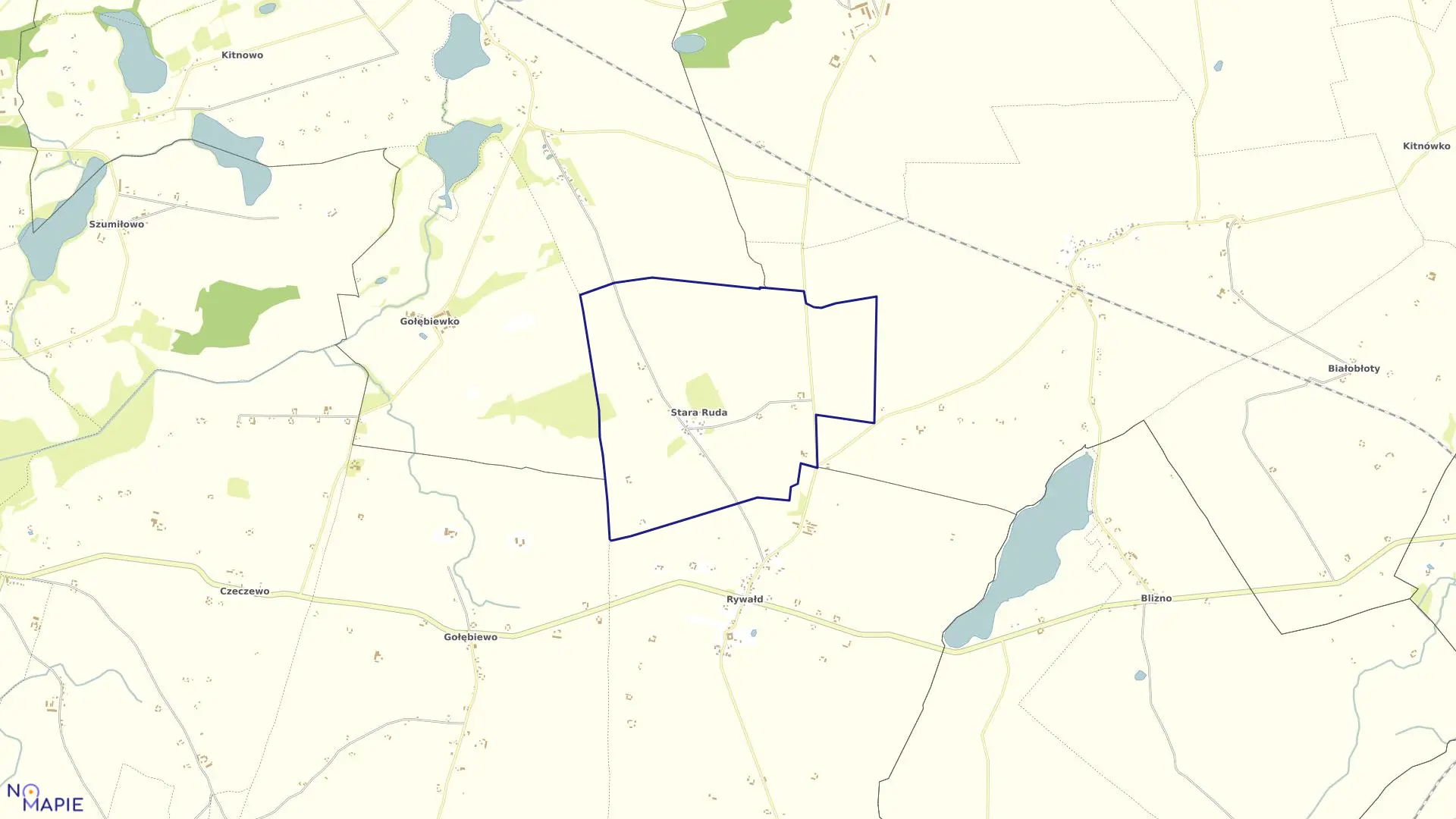 Mapa obrębu Stara Ruda w gminie Radzyń Chełmiński